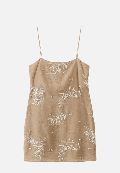 MANGO - Dress just - light beige