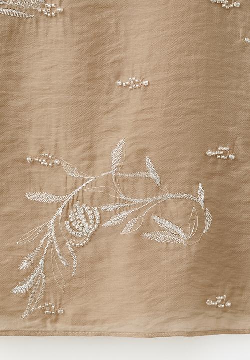 MANGO - Dress just - light beige