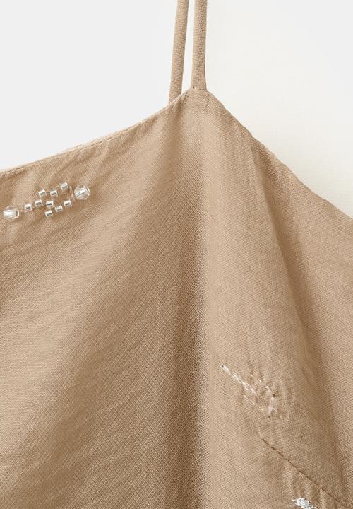 MANGO - Dress just - light beige