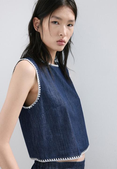 MANGO - Top may - open blue