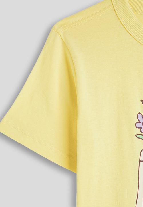 Cotton On - Poppy Oversize Graphic Print Tee - Baby Yellow/Flower run