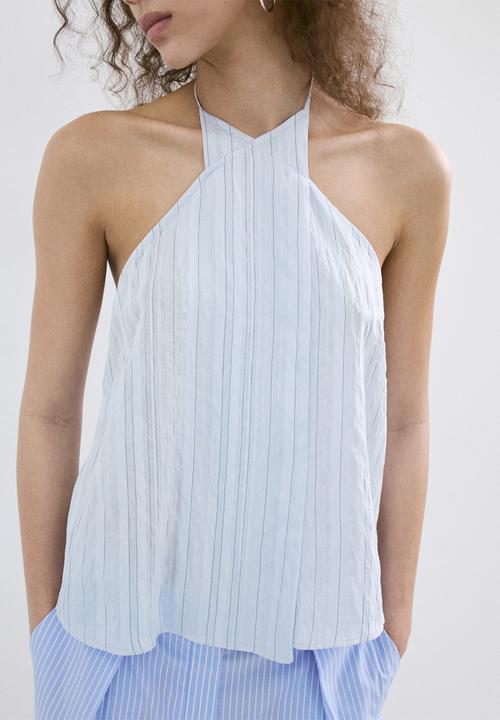 MANGO - Top saly - medium blue