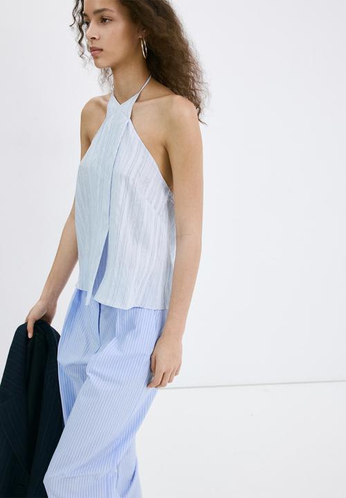 MANGO - Top saly - medium blue