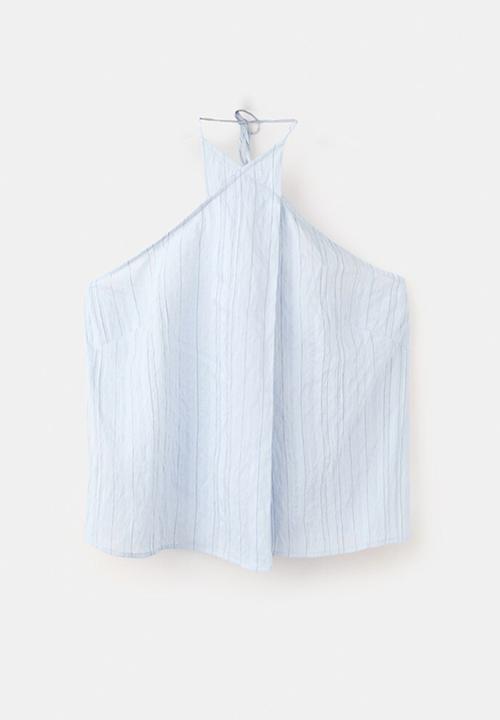 MANGO - Top saly - medium blue