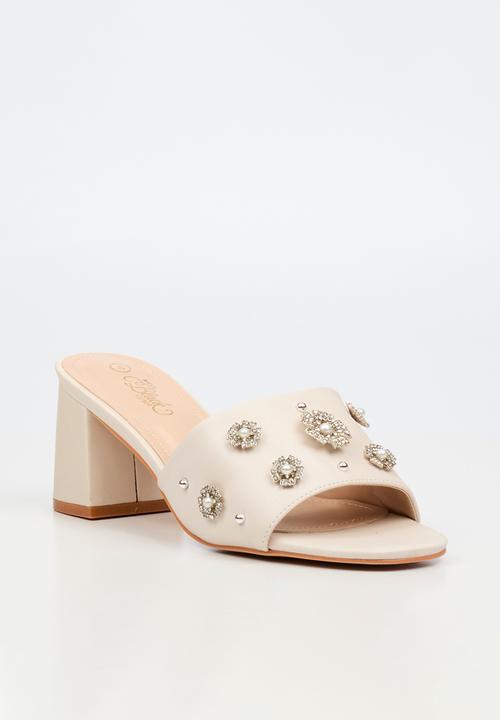 Miss Black - Bardot 9 open toe mule - champagne