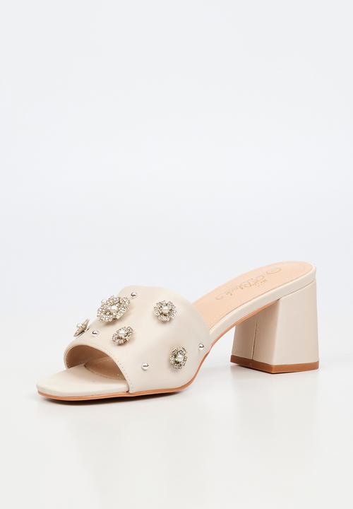 Miss Black - Bardot 9 open toe mule - champagne