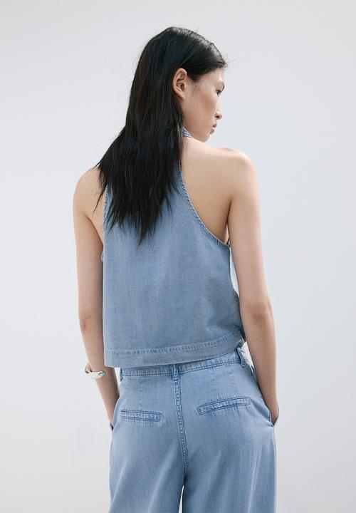 MANGO - Top ibiza - open blue