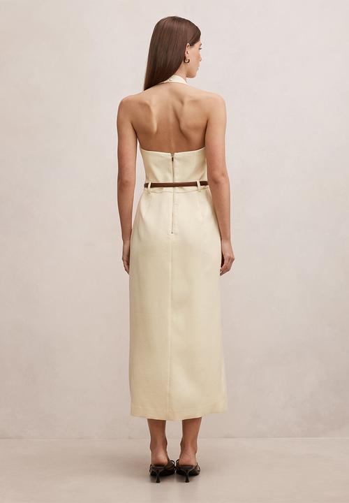 Forever New - Sara tailored column midi dress in spring daffodil