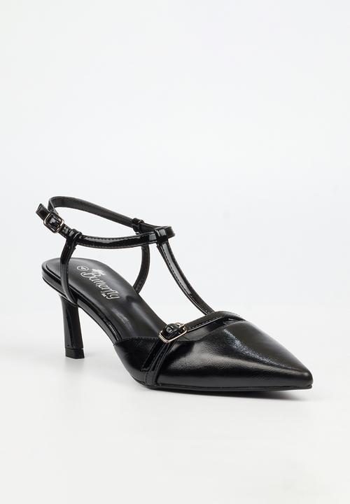 Butterfly Feet - Elisha 1 ankle strap heel - black