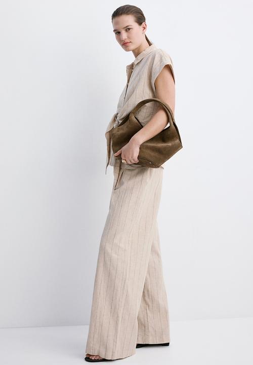 MANGO - Trousers zede - brown