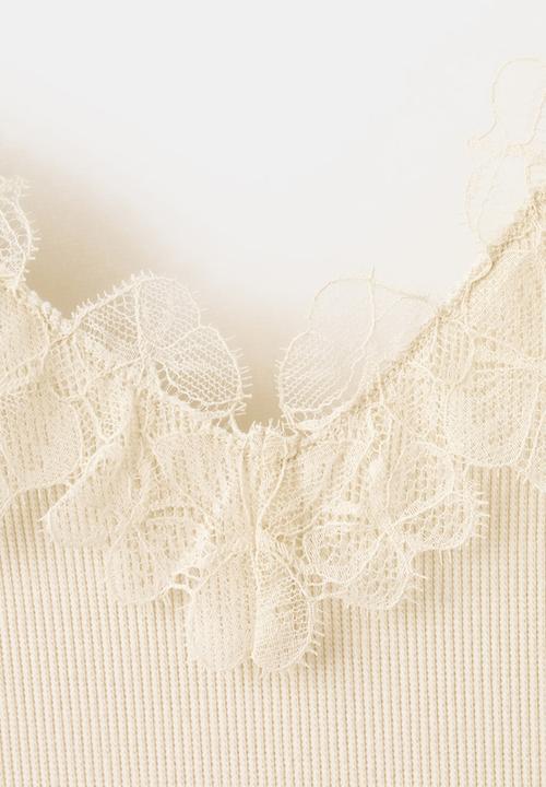 MANGO - Top roma - light beige