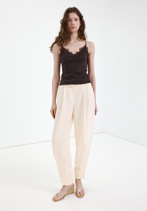 MANGO - Top roma - brown