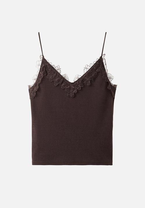MANGO - Top roma - brown