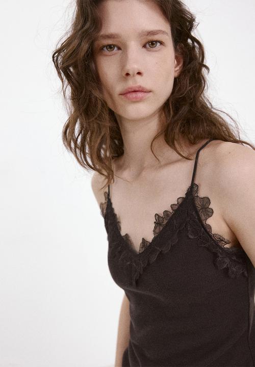 MANGO - Top roma - brown
