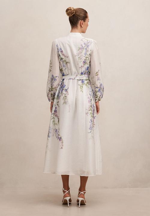 Forever New - Sheridan placement print midi dress - wisteria floral