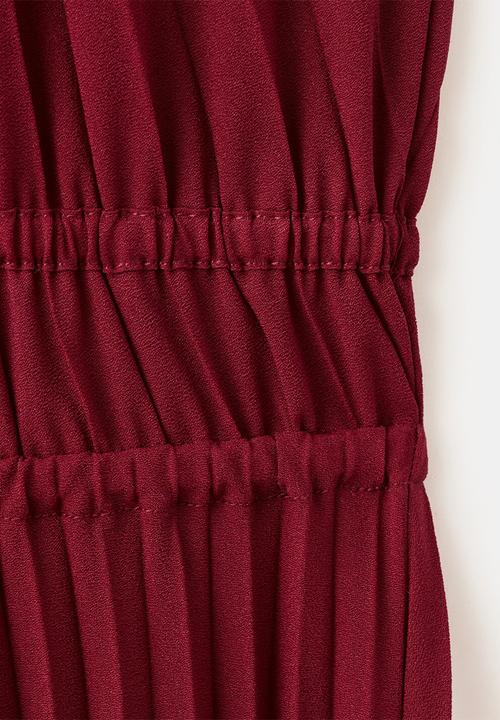 MANGO - Dress bow - dark red