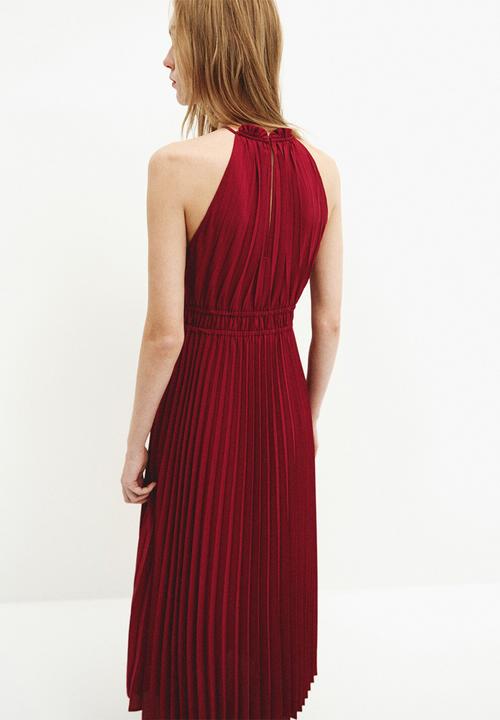 MANGO - Dress bow - dark red