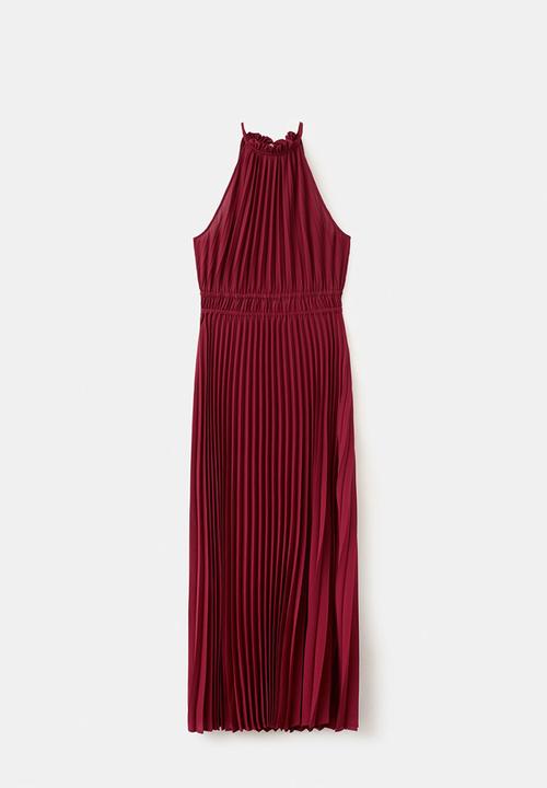 MANGO - Dress bow - dark red