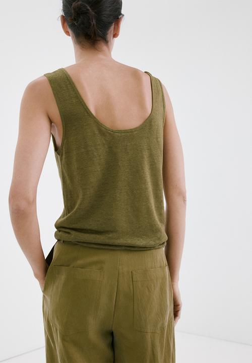 MANGO - Top lin - dark green