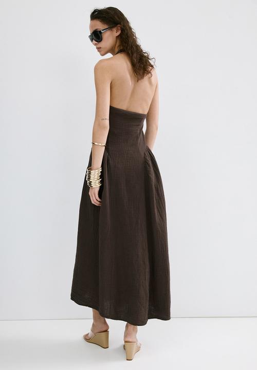 MANGO - Dress calella - dark brown