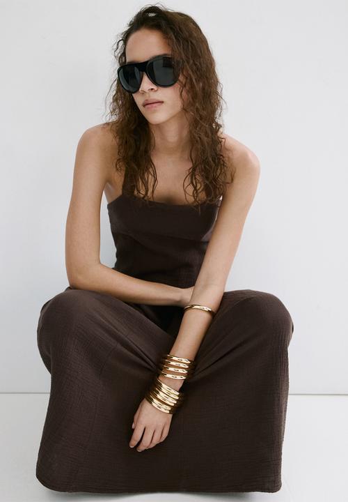 MANGO - Dress calella - dark brown