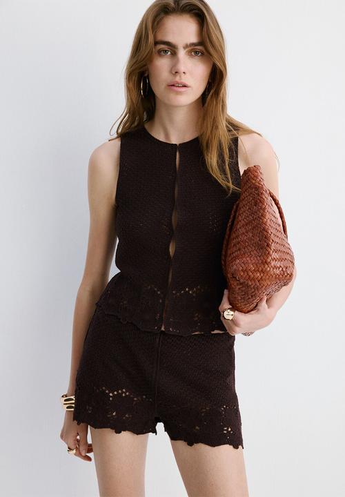 MANGO - Top mashi - brown