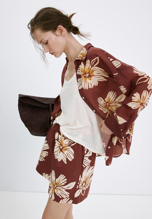 MANGO - Shorts sake - dark red