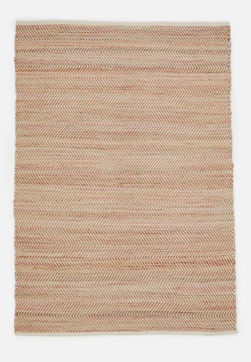 Sixth Floor - Herringbone Jute Dhurrie Rose