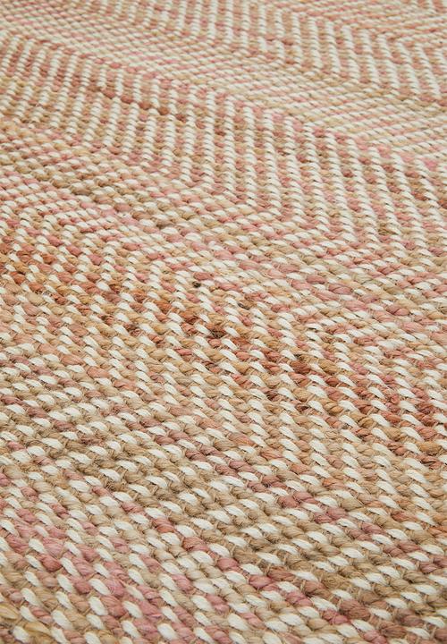 Sixth Floor - Herringbone Jute Dhurrie Rose