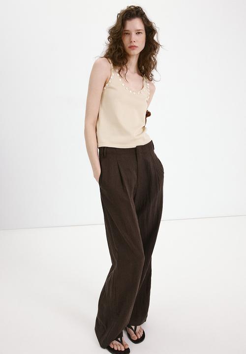 MANGO - Top naqui - light beige