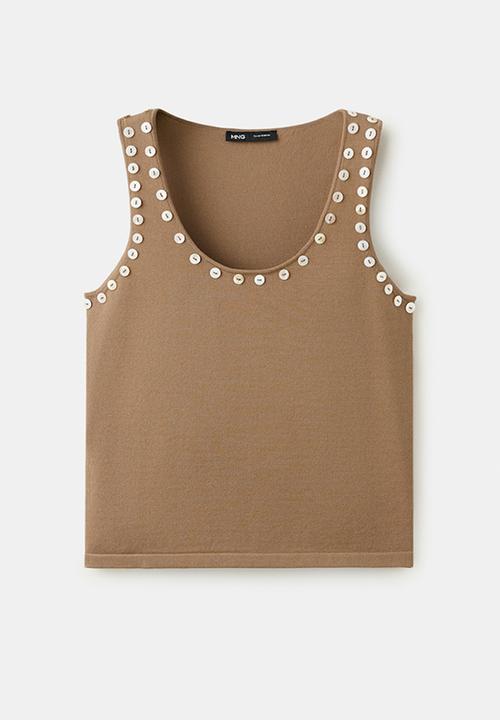MANGO - Top naqui - dark brown