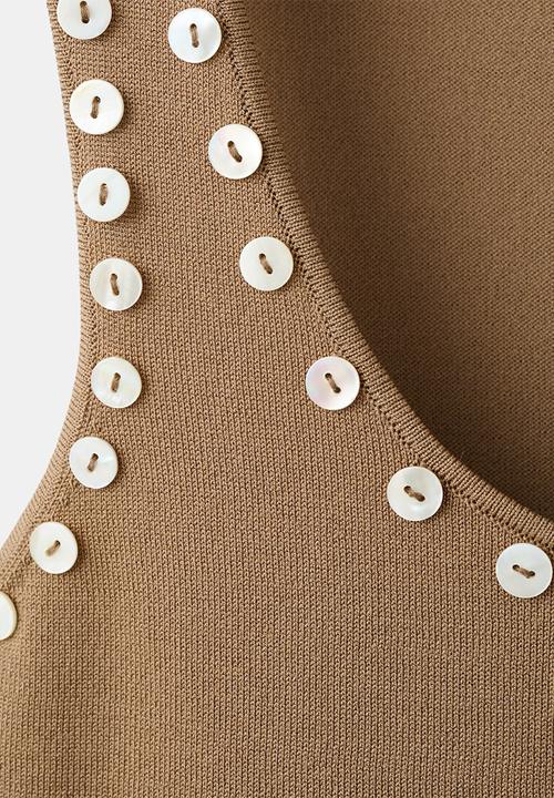MANGO - Top naqui - dark brown