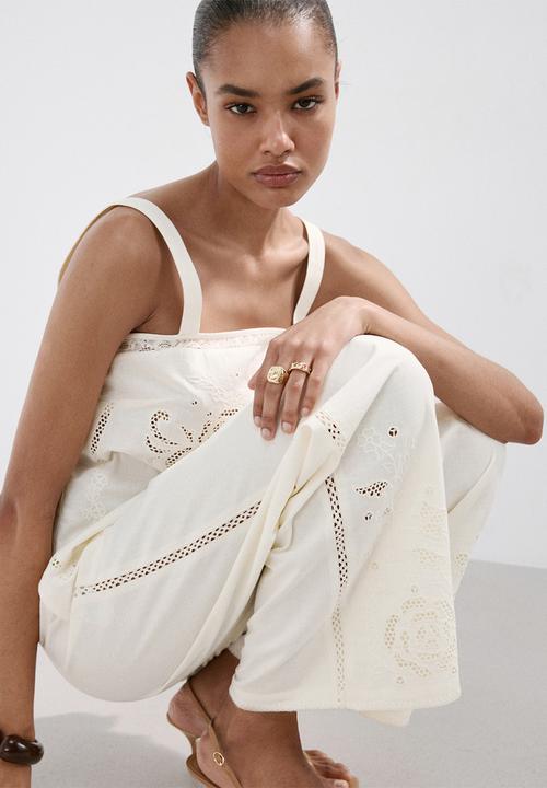 MANGO - Trousers daria - natural