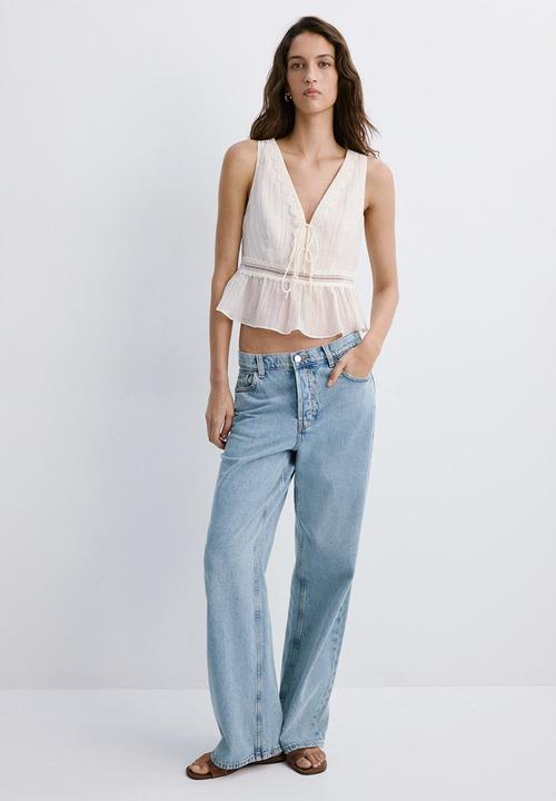 MANGO - Top elena - light beige