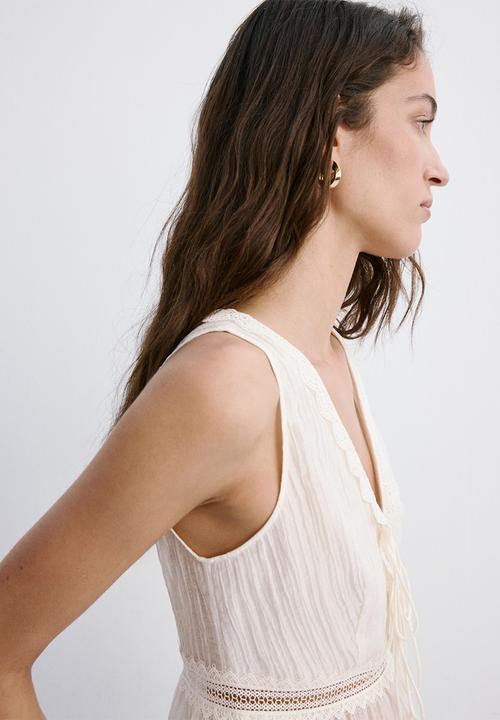 MANGO - Top elena - light beige