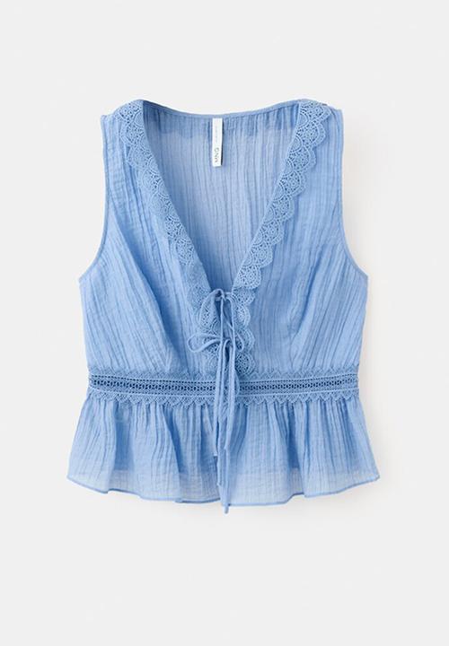MANGO - Top elena - light/pastel blue