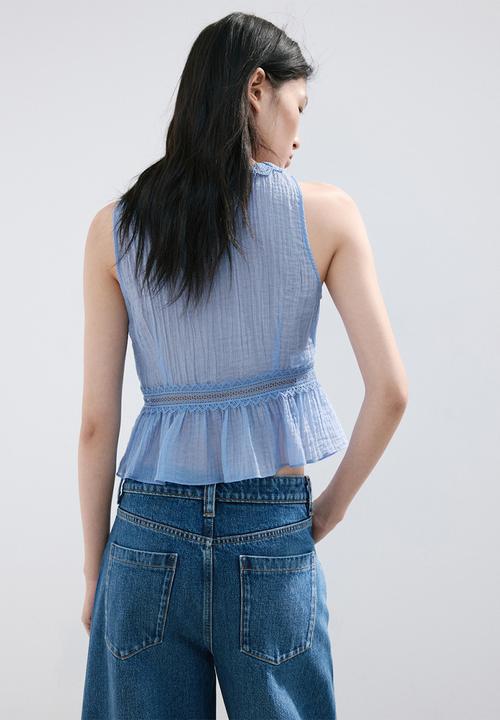 MANGO - Top elena - light/pastel blue
