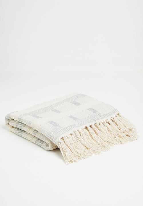 Sixth Floor - Cotton Geo Tufted Woven Throw - Grey