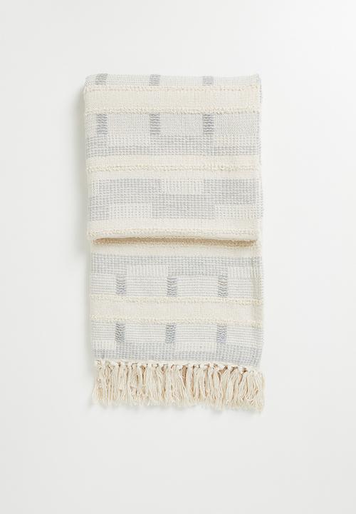Sixth Floor - Cotton Geo Tufted Woven Throw - Grey