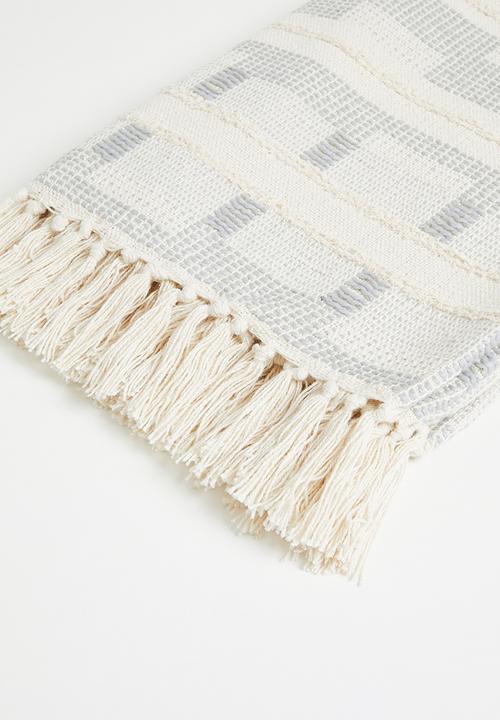 Sixth Floor - Cotton Geo Tufted Woven Throw - Grey