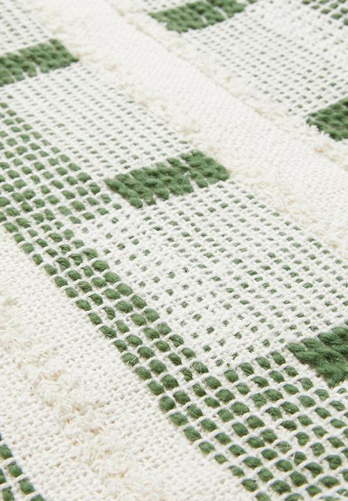 Sixth Floor - Cotton Geo Tufted Woven Throw - Olive