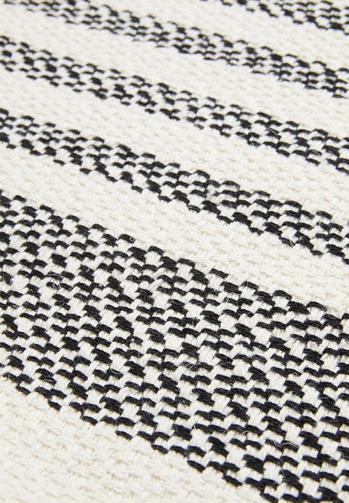 Sixth Floor - Cotton Woven Stripe Throw - Black & Natural