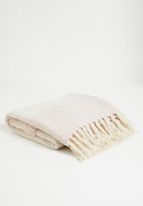 Sixth Floor - Cotton Woven Spot Tufted Throw - Pink