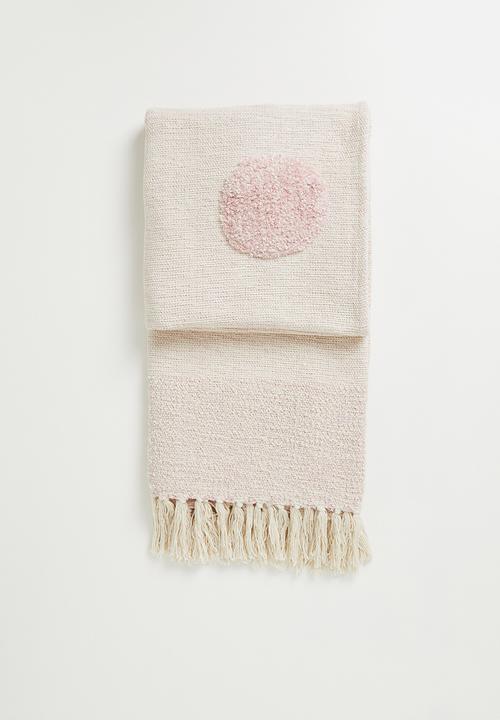 Sixth Floor - Cotton Woven Spot Tufted Throw - Pink
