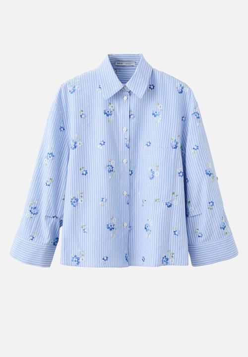 MANGO - Shirt florix - light/pastel blue