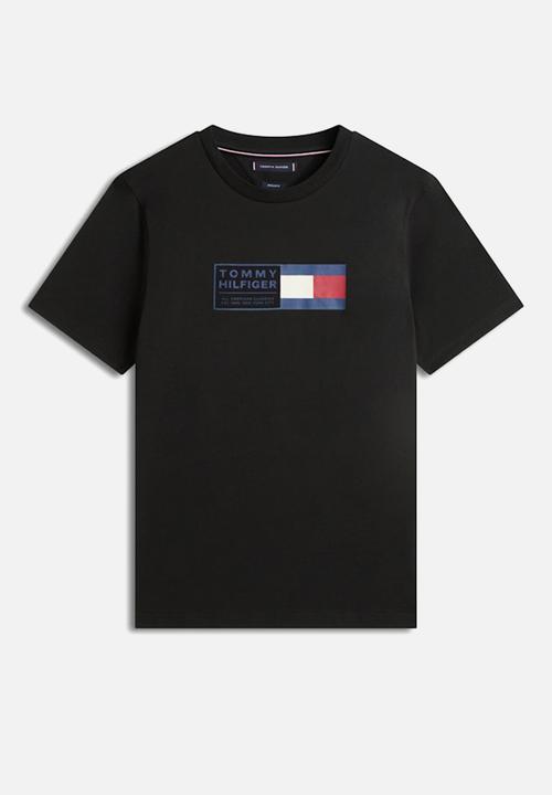 Tommy Hilfiger - BRAND LOVE TEXT BOX TEE - Black
