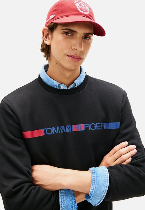 Tommy Hilfiger - BRAND LOVE TR STRIPE SWEATSHIRT - Black