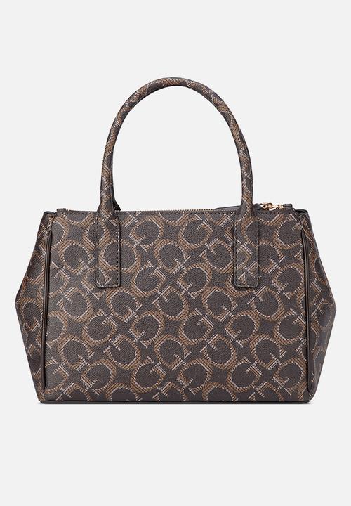 GUESS - Elliot Satchel Bag - Brown