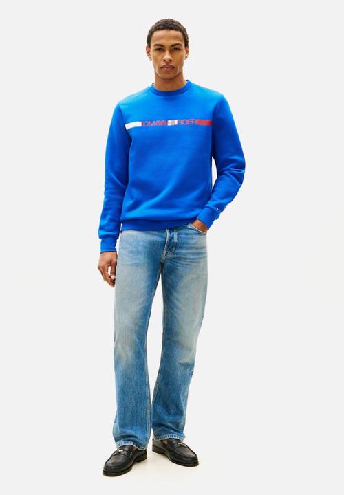 Tommy Hilfiger - BRAND LOVE TR STRIPE SWEATSHIRT - Regal Blue
