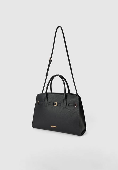 Forever New - Clara curve buckle tote bag - black